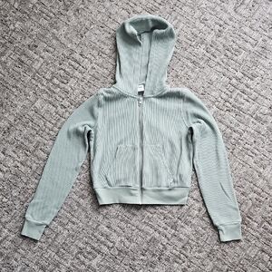 TNA Light Green Hooded Zip-Up Sweatshirt